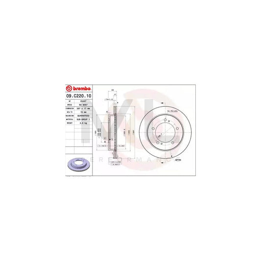 BREMBO 09.C220.10 Brake Disc for SUZUKI Jimny (FJ) Off-Road Internally Vented | ML Performance Car Parts
