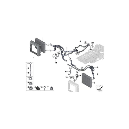 Genuine BMW 17227952925 G12 Line Rad.Feed Engine - Engine Oil Cooler right (Inc. M760iX & M760LiX) | ML Performance UK Car Parts