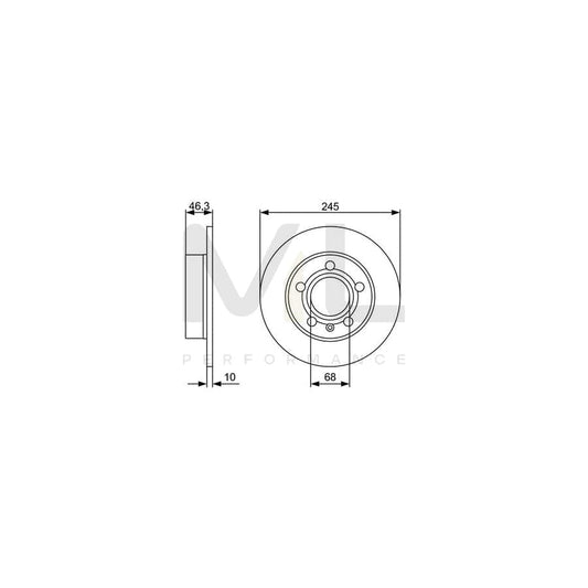 BOSCH 0 986 479 V52 Brake Disc Vented, Oiled | ML Performance Car Parts