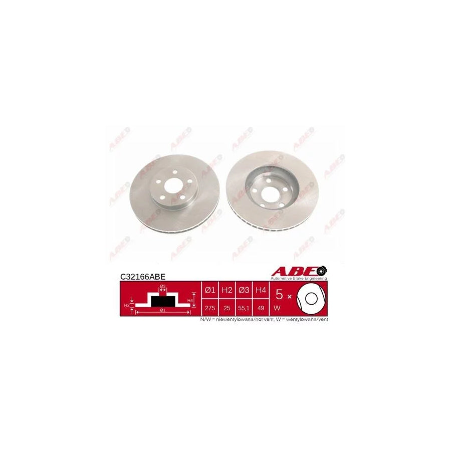 ABE C32166ABE Brake Disc For Toyota Celica Vii Coupe (T230)