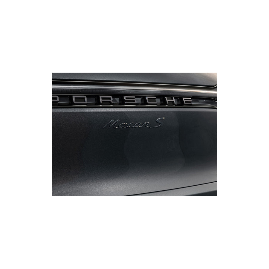 Genuine Porsche Rear Badge Macan S, Primed Porsche Macan Ii / Macan Ii S | ML Performance UK Car Parts