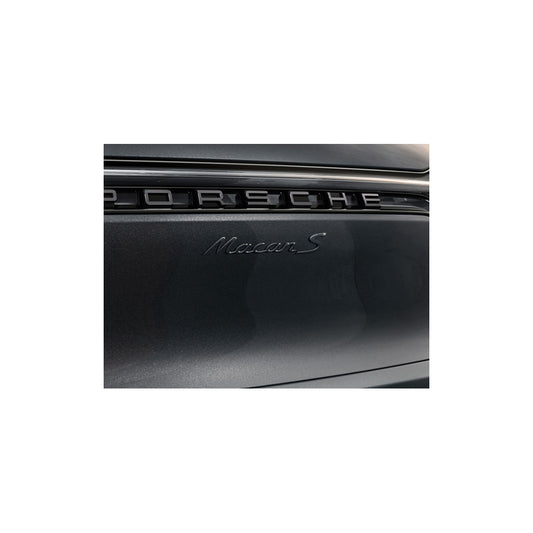 Genuine Porsche Rear Badge Macan S, Primed Porsche Macan Ii / Macan Ii S | ML Performance UK Car Parts