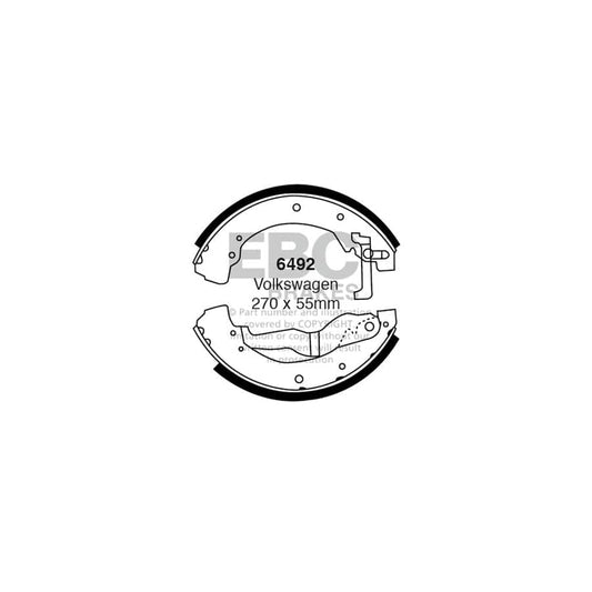 EBC 6492 VW Rear Brake Shoes (Inc. Caravelle & Transporter) 1 | ML Performance UK Car Parts