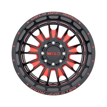 Weld W12222018475 Scorch W122 Wheel 22x12 8x180 ET-44 BS4.75 Gloss Black MIL RED