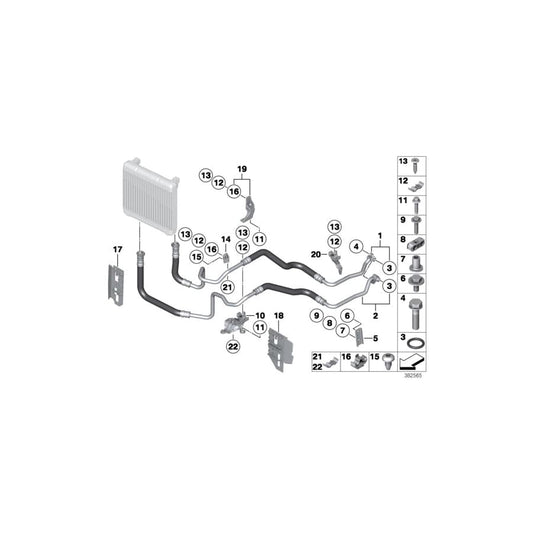 Genuine BMW 17227586895 F11 F03 F10 Bracket, Oil Cooler Line (Inc. Hybrid 7L, 750LiX 4.0 & 650iX 4.0) | ML Performance UK Car Parts