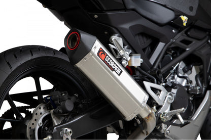 Scorpion RHA183SYSSEO Honda CB125 R Serket Parallel Full System - Brushed Stainless Steel Sleeve | ML Performance UK UK