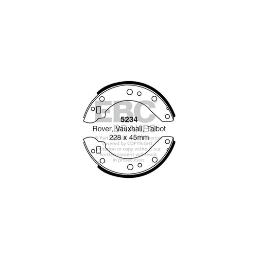 EBC 5234 Jensen Triumph Vauxhall Rear Brake Shoes 1 | ML Performance UK Car Parts