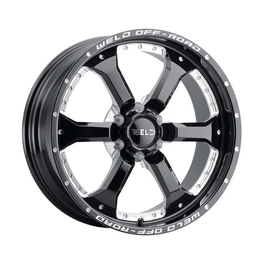 Weld W12502084475 Granada Six W125 Wheel 20x12 6x139.7 ET-44 BS4.75 Gloss Black MIL