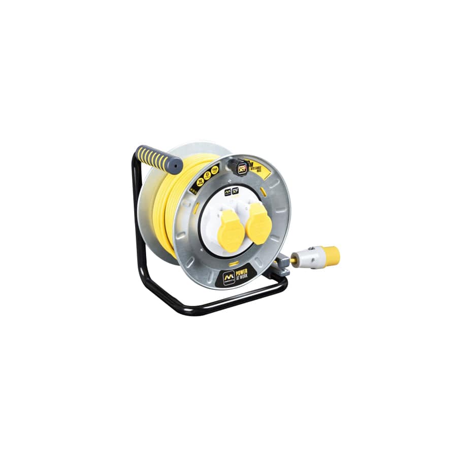 Masterplug MSTOTMU30162 PRO-XT Metal Cable Reel 110V 16A Thermal Cut-Out 30m | ML Performance UK