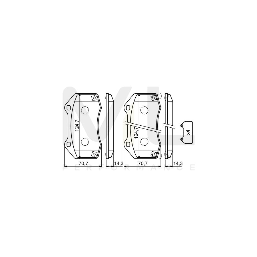 Bosch 0986494718 Brake Pad Set With Acoustic Wear Warning, With Anti-Squeak Plate BP1733 | ML Performance Car Parts