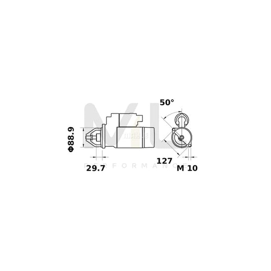 MAHLE ORIGINAL MS 482 Starter motor 12V 3,6kW, Teeth Quant.: 9, Oiltight | ML Performance Car Parts