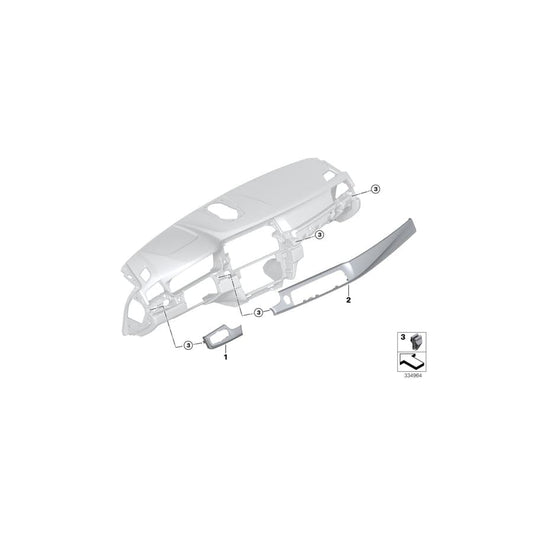 Genuine BMW 51459292285 F10 F11 Trim, I-Panel, Wood Fineline, Light Left Left hand drive (Inc. 520dX, 528i & 535iX) | ML Performance UK Car Parts