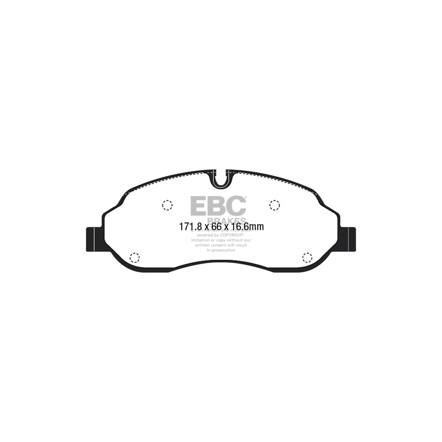 EBC PD03KF1498 Ford Transit Yellowstuff Front Brake Pad & Plain Disc Kit 2 | ML Performance UK Car Parts