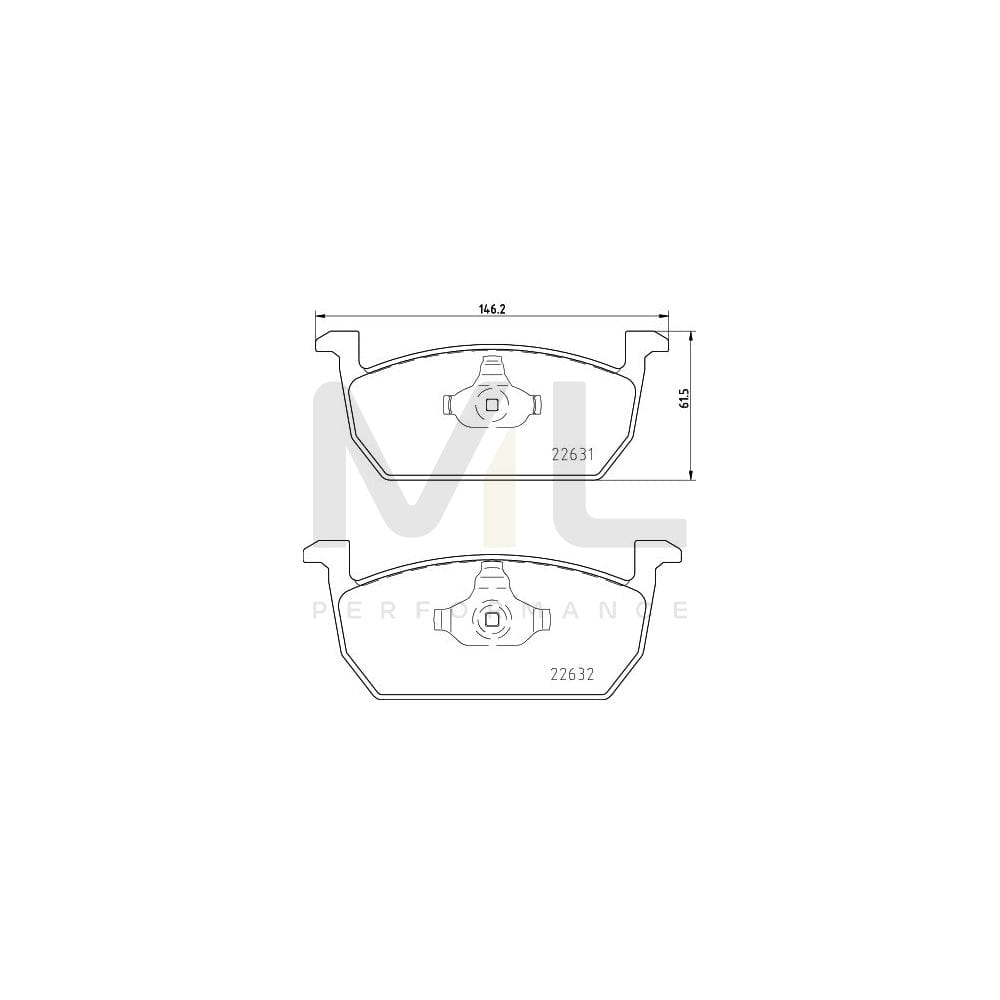 Hella 8DB 355 032-951 Brake Pad Set Not Prepared For Wear Indicator | ML Performance Car Parts