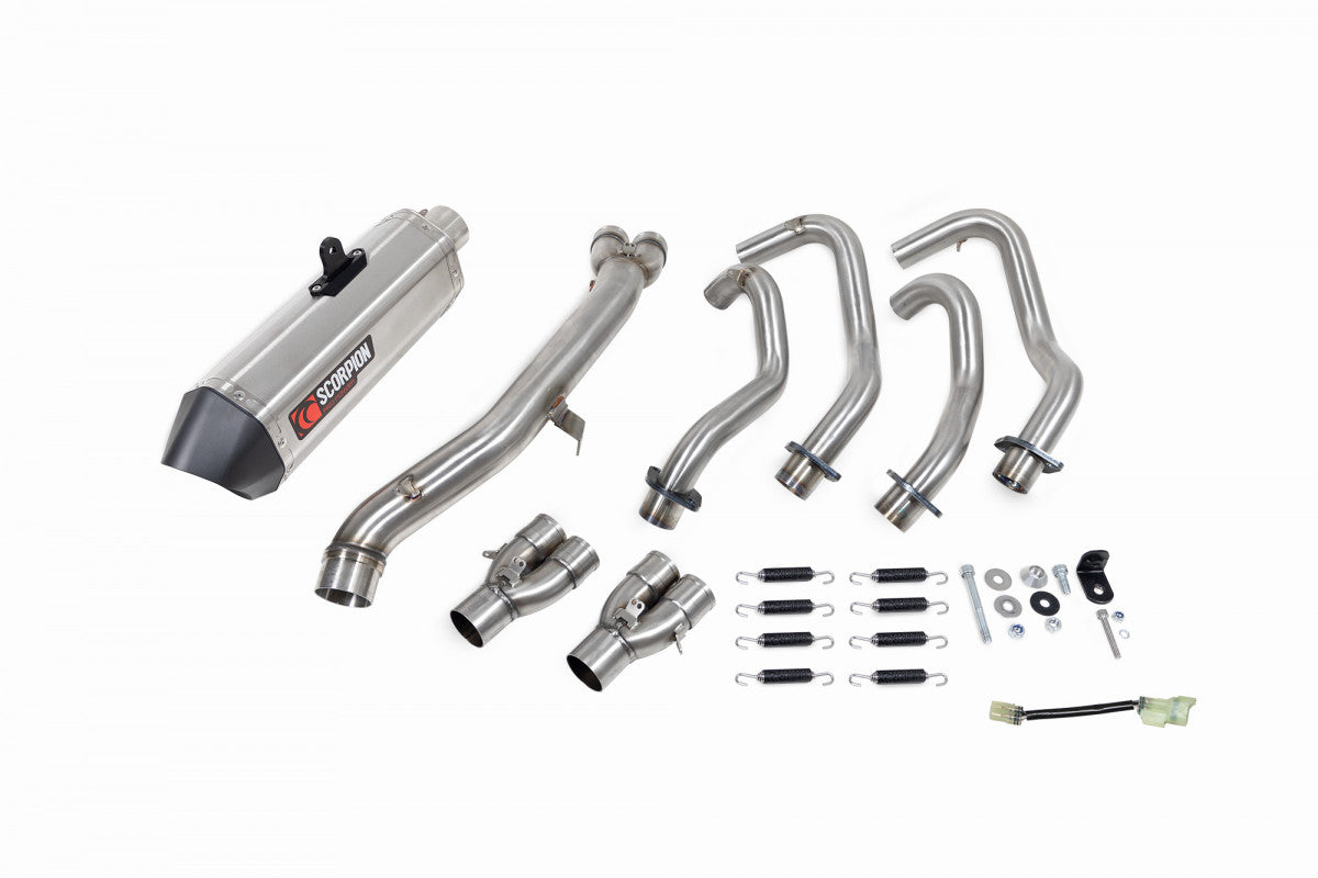 Scorpion RKA140SYSSEO Kawasaki Ninja ZX-25R Serket Parallel Full System  - Brushed Stainless Steel Sleeve | ML Performance UK UK
