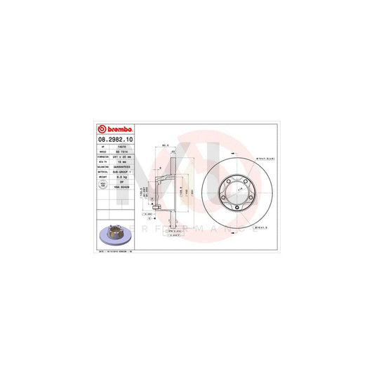 BREMBO 08.2982.10 Brake Disc for VW LT Solid | ML Performance Car Parts