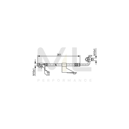 BOSCH 1 987 476 821 Brake Hose for FORD ESCORT 410mm, M10x1 | ML Performance Car Parts