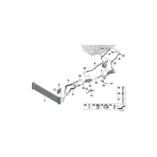 Genuine BMW 17228602393 G12 Transmission Oil Cooler Line, Flow (Inc. M760iX & M760LiX) | ML Performance UK Car Parts
