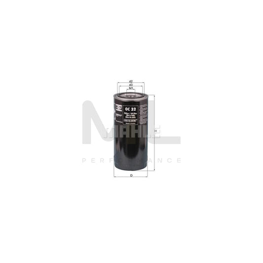 MAHLE ORIGINAL OC 32 Oil Filter Spin-on Filter, with one anti-return valve | ML Performance Car Parts