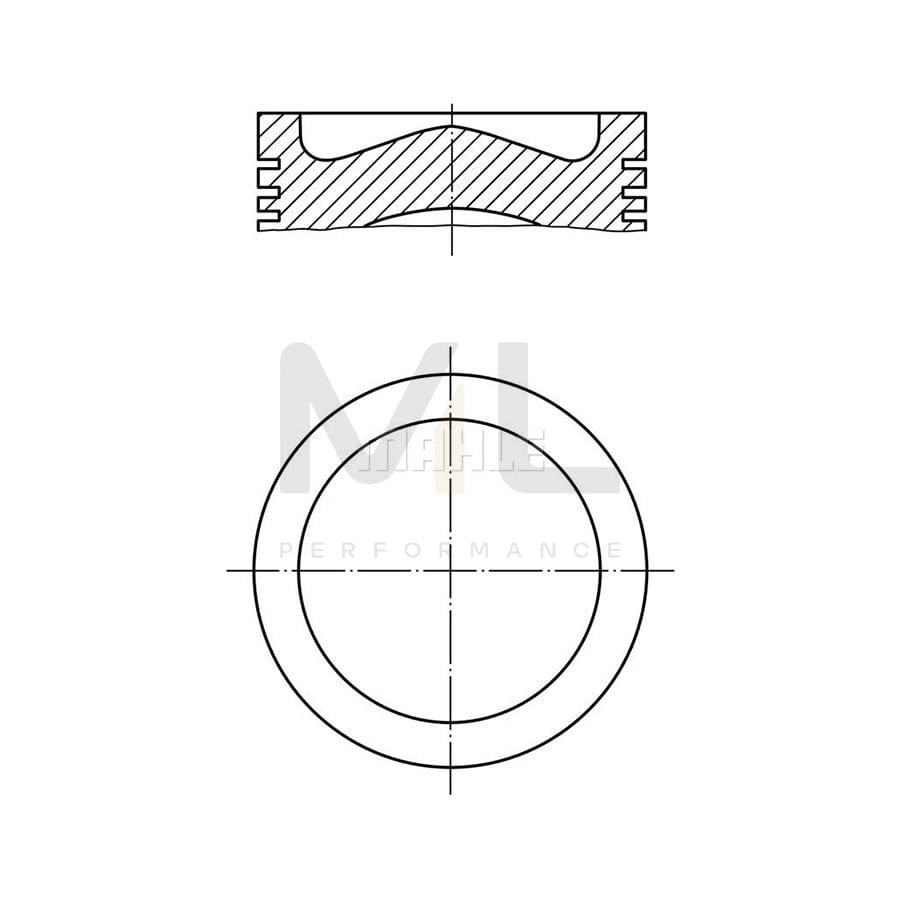 MAHLE ORIGINAL 039 PI 00125 010 Piston 73,7 mm, with piston ring carrier, without cooling duct | ML Performance Car Parts
