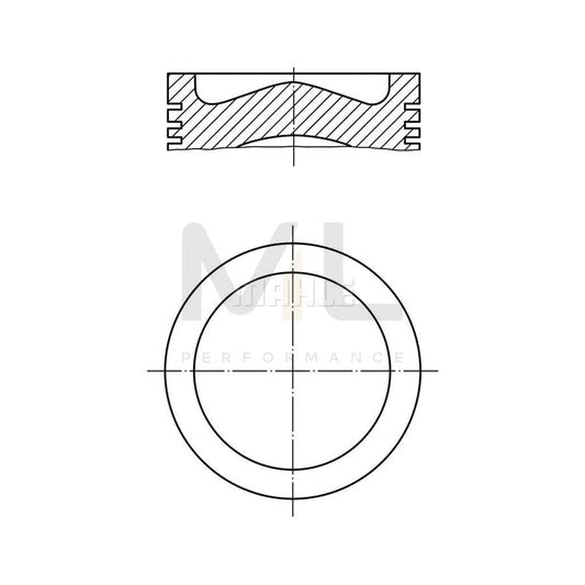 MAHLE ORIGINAL 039 PI 00125 010 Piston 73,7 mm, with piston ring carrier, without cooling duct | ML Performance Car Parts