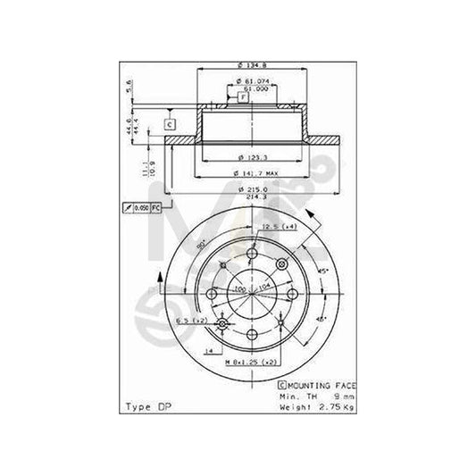 BREMBO 08.4283.20 Brake Disc Solid, with bolts/screws | ML Performance Car Parts