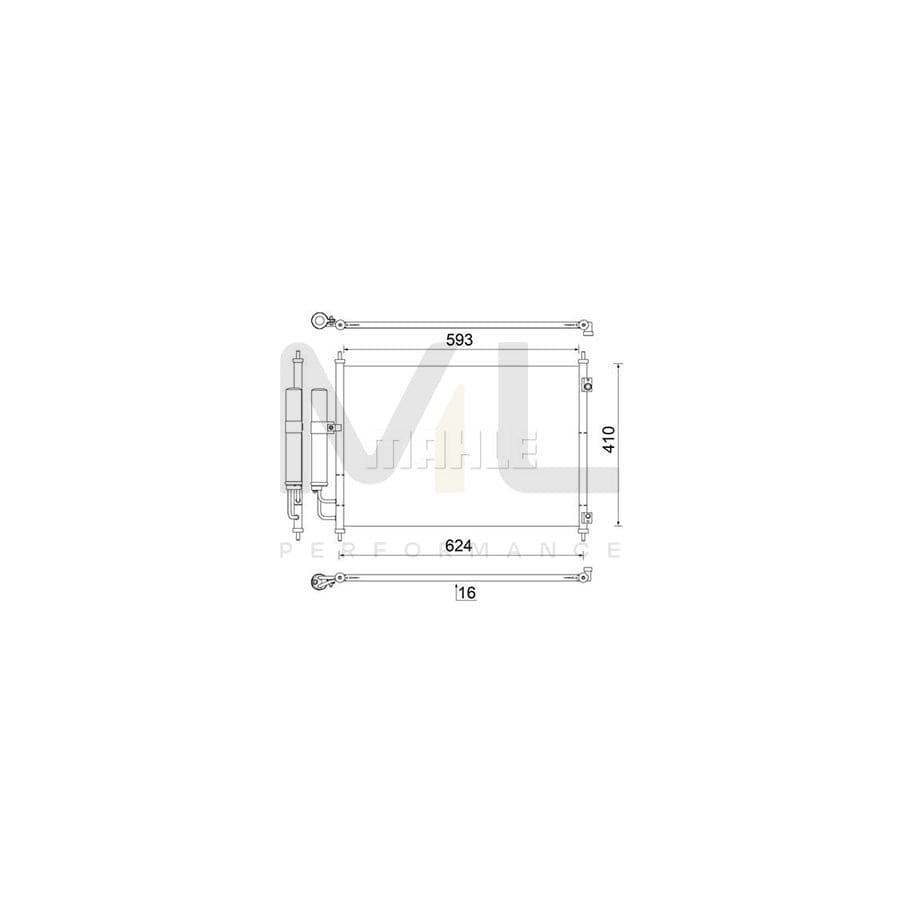 MAHLE ORIGINAL AC 829 000S Air conditioning condenser with dryer, with seal ring | ML Performance Car Parts
