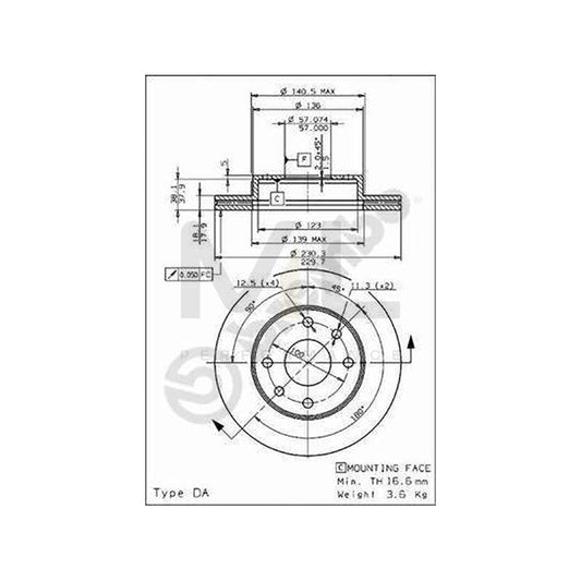 BREMBO 09.6867.10 Brake Disc Internally Vented | ML Performance Car Parts
