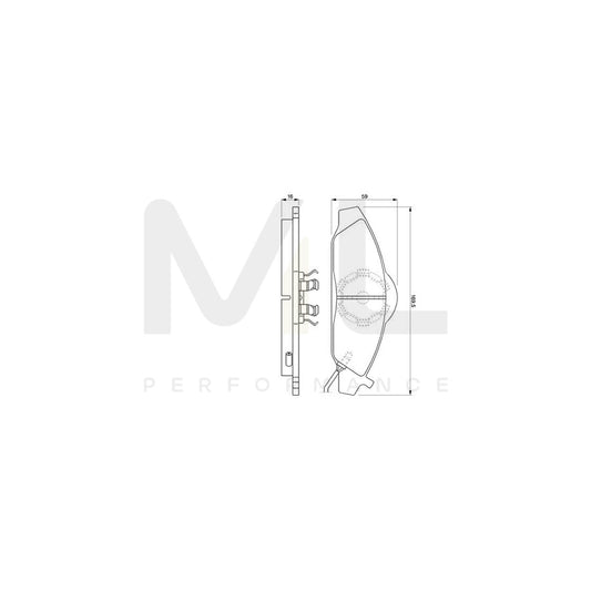 Bosch 0986424551 Brake Pad Set Incl. Wear Warning Contact, With Anti-Squeak Plate, With Mounting Manual BP301 | ML Performance Car Parts