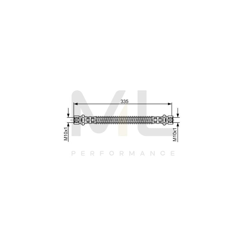 BOSCH 1 987 481 281 Brake Hose for PORSCHE 911 304mm, M10x1 | ML Performance Car Parts