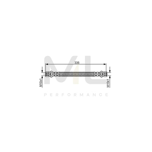 BOSCH 1 987 481 281 Brake Hose for PORSCHE 911 304mm, M10x1 | ML Performance Car Parts