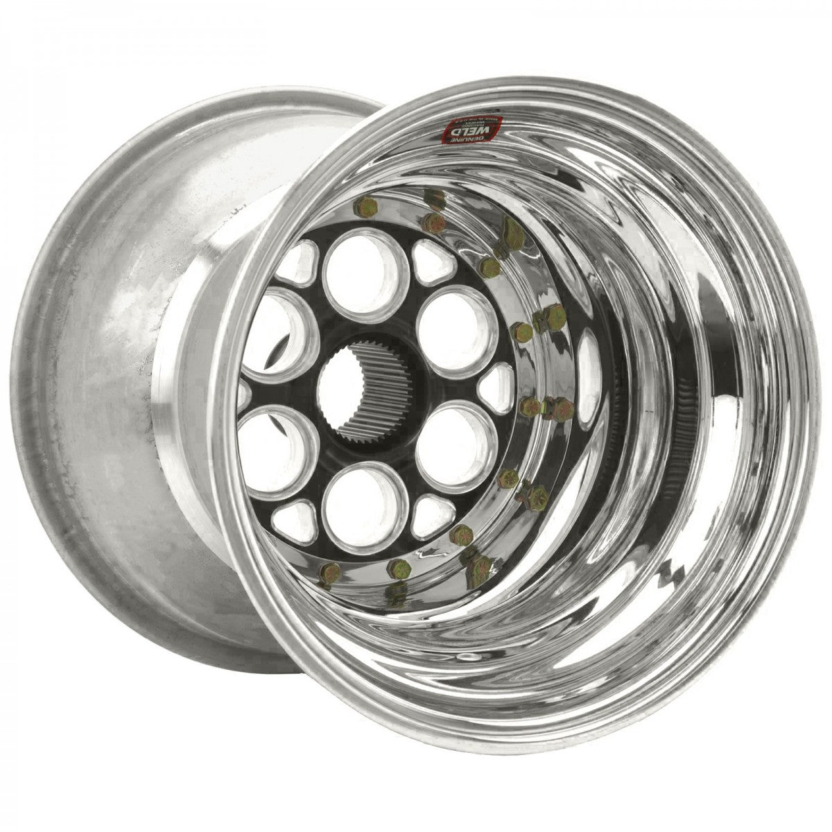 Weld 735B-51535 Magnum Sprint Wheel 15x15 42-Spline ET0 BS5 Black Center - Polished Shell