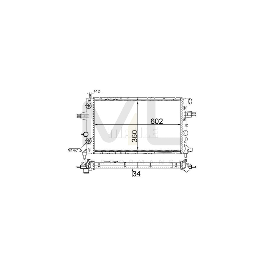 MAHLE ORIGINAL CR 229 001S Engine radiator Mechanically jointed cooling fins, Manual- / optional automatic transmission | ML Performance Car Parts