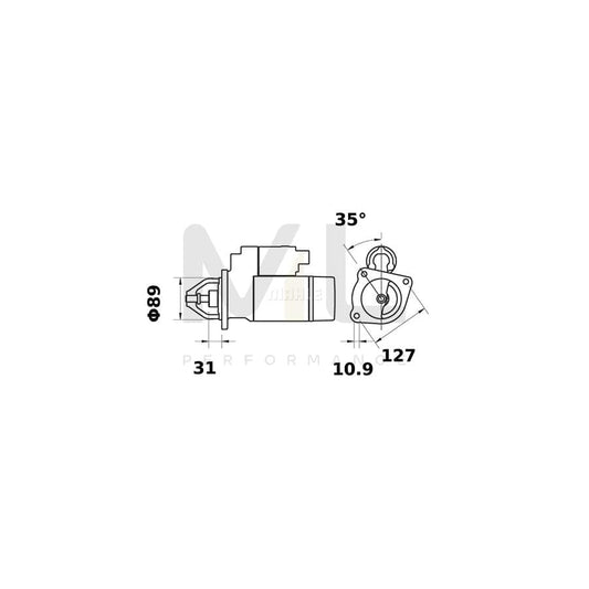MAHLE ORIGINAL MS 406 Starter motor 12V 1,1kW, Teeth Quant.: 10 | ML Performance Car Parts