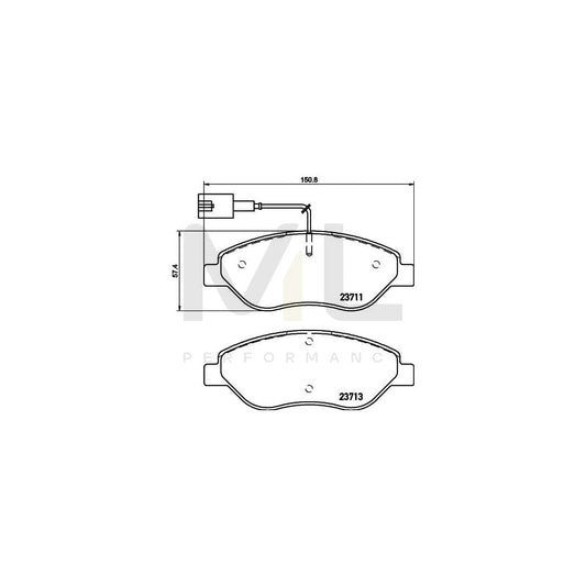 Hella 8DB 355 020-561 Brake Pad Set With Integrated Wear Warning Contact, With Brake Caliper Screws, With Accessories | ML Performance Car Parts