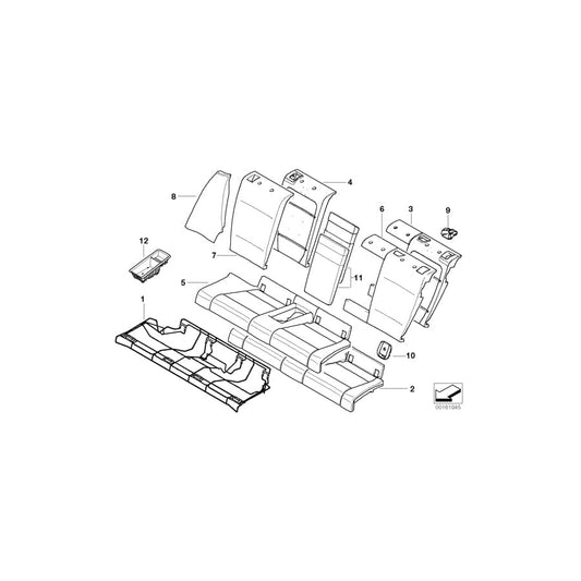 Genuine BMW 52202996465 E82 Cover Backrest Leather Left GRAU (Inc. 118d, 128i & 123d) | ML Performance UK Car Parts