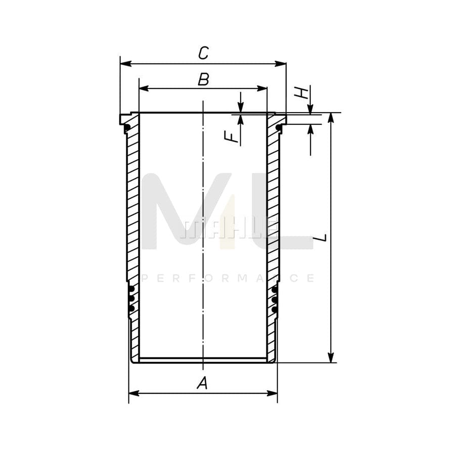 MAHLE ORIGINAL 055 WN 08 01 Cylinder Sleeve 128,0mm | ML Performance Car Parts