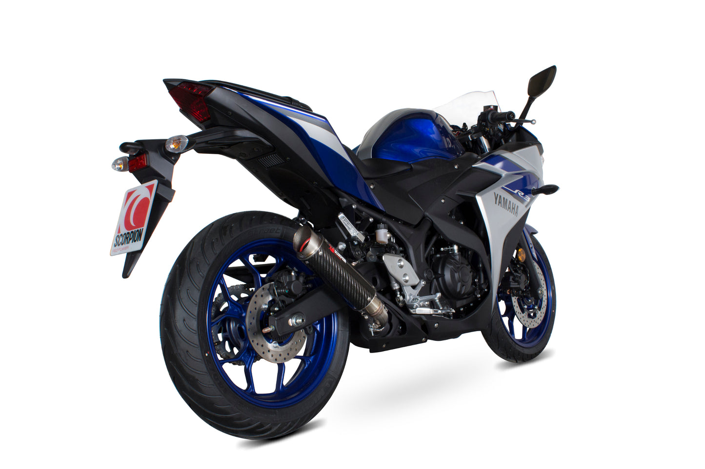 Scorpion YA1001CEM Yamaha YZF-R3 Rp1-Gp Slip-On - Carbon Fibre Sleeve | ML Performance UK UK