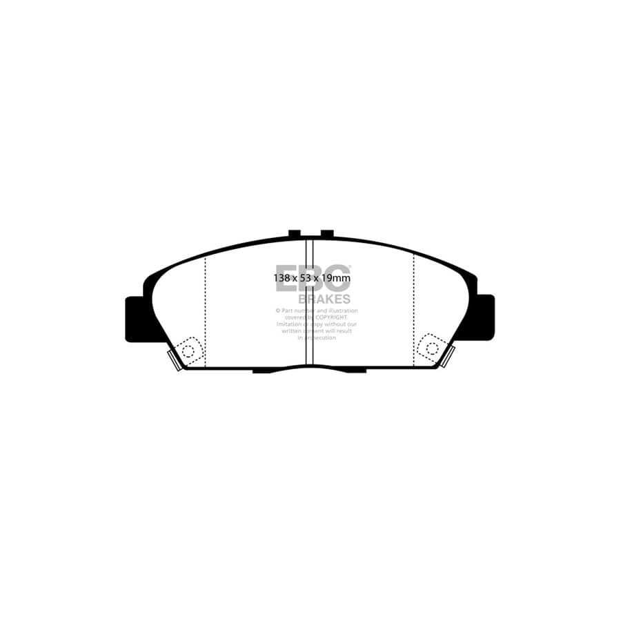 EBC PD03KF1624 Honda Rover Yellowstuff Front Brake Pad & Plain Disc Kit - Akebono Caliper (Inc. Accord & 600) 2 | ML Performance UK Car Parts
