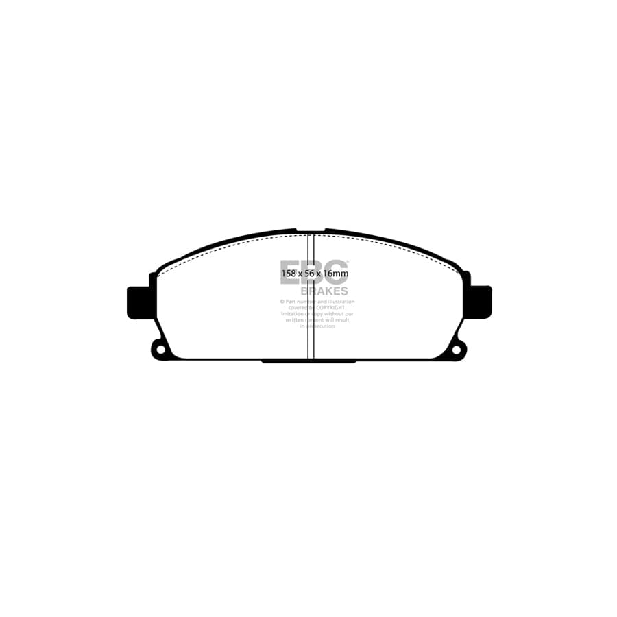 EBC PD03KF1627 Nissan Elgrand Yellowstuff Front Brake Pad & Plain Disc Kit - Akebono Caliper 2 | ML Performance UK Car Parts