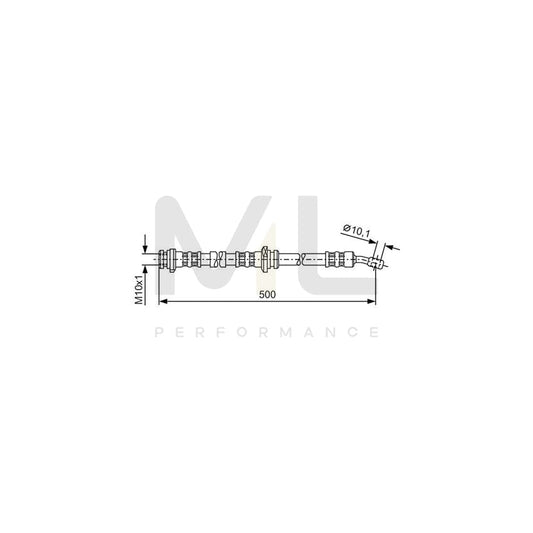 BOSCH 1 987 476 279 Brake Hose 490mm, M10x1 | ML Performance Car Parts