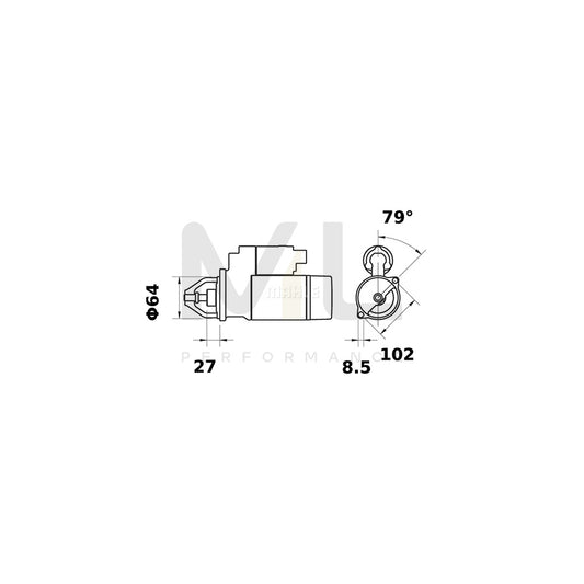 MAHLE ORIGINAL MS 35 Starter motor 12V 1,1kW, Teeth Quant.: 9 | ML Performance Car Parts