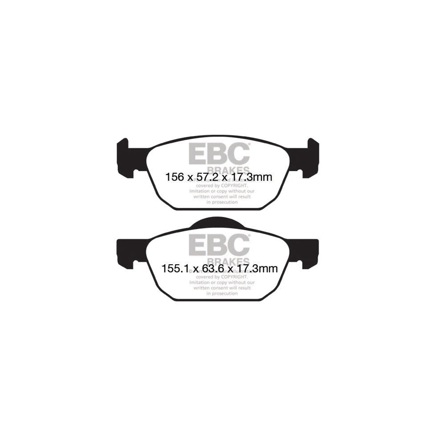 EBC DP22154 Honda Civic Greenstuff Front Brake Pads - ATE Caliper 2 | ML Performance UK Car Parts