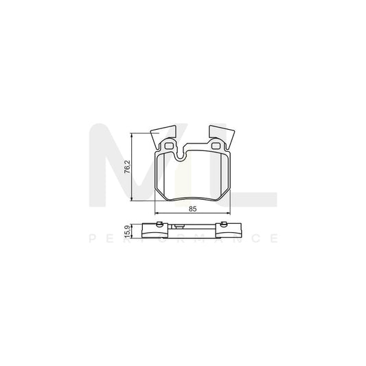 Bosch 0986494421 Brake Pad Set With Anti-Squeak Plate BP1343 | ML Performance Car Parts