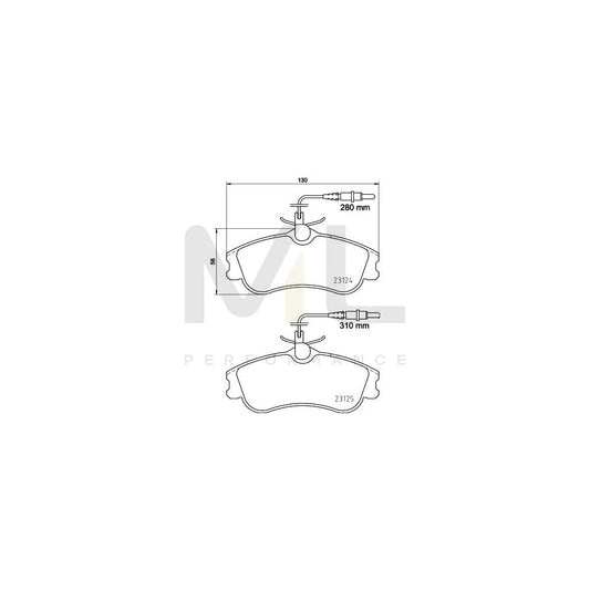 Hella 8DB 355 018-261 Brake Pad Set With Integrated Wear Warning Contact, With Brake Caliper Screws | ML Performance Car Parts