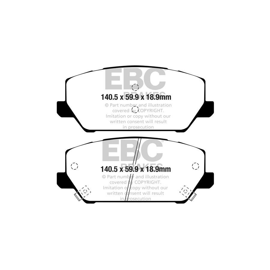 EBC PD03KF1640 Hyundai i-30 N Yellowstuff Front Brake Pad & Plain Disc Kit 2 | ML Performance UK Car Parts
