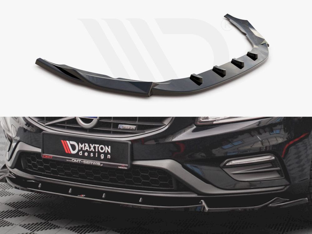 Maxton Design VO-S60-2F-RDESIGN-FD1T Front Splitter V1 Volvo S60 R-design MK2 (2014-2018) | ML Performance UK Car Parts