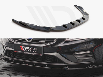 Maxton Design VO-S60-2F-RDESIGN-FD1T Front Splitter V1 Volvo S60 R-design MK2 (2014-2018) | ML Performance UK Car Parts