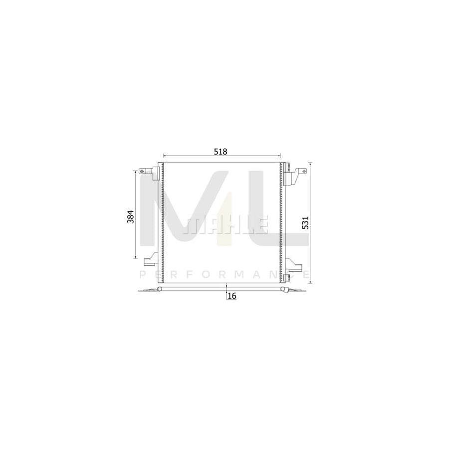 MAHLE ORIGINAL AC 259 000S Air conditioning condenser suitable for MERCEDES-BENZ ML-Class (W163) without dryer | ML Performance Car Parts