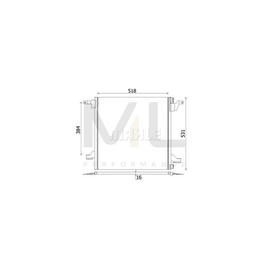MAHLE ORIGINAL AC 259 000S Air conditioning condenser suitable for MERCEDES-BENZ ML-Class (W163) without dryer | ML Performance Car Parts